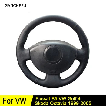

Car Steering Wheel Cover For Volkswagen Passat B5 VW Golf 4 DIY Black Soft Artificial Leather Hand-stitched Wear-resistant