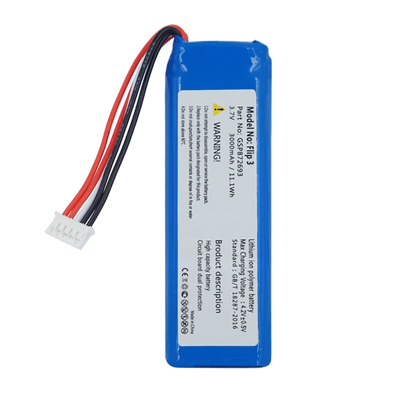 GSP872693 3,7 mah 3000 v литий-ионная аккумуляторная батарея для JBL Flip 3 флип 3 серый GSP872693 P763098 03