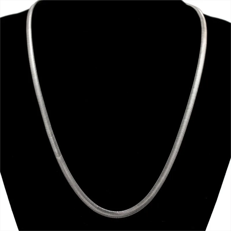 

316L Stainless Steel Width 5mm Gold Silver Necklace Men Snake Chain Necklaces Jewelry 20-30inch Length