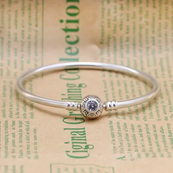 

Authentic 925 Sterling Silver Pan Bracelet Creative Princess Latin Simple Personalized Bracelet Fit Diy Charm Women Jewelry