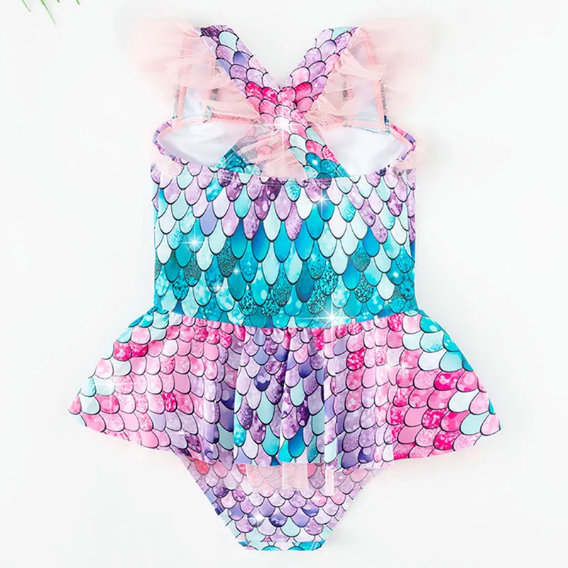 Mermaid Little Princess Swimsuit Baby Girls Swimwear One Piece Girls With Hat Children Swimwear Kids Beach Wear Bathing Suit for one piece swimsuit,children swimsuits,children swimwear