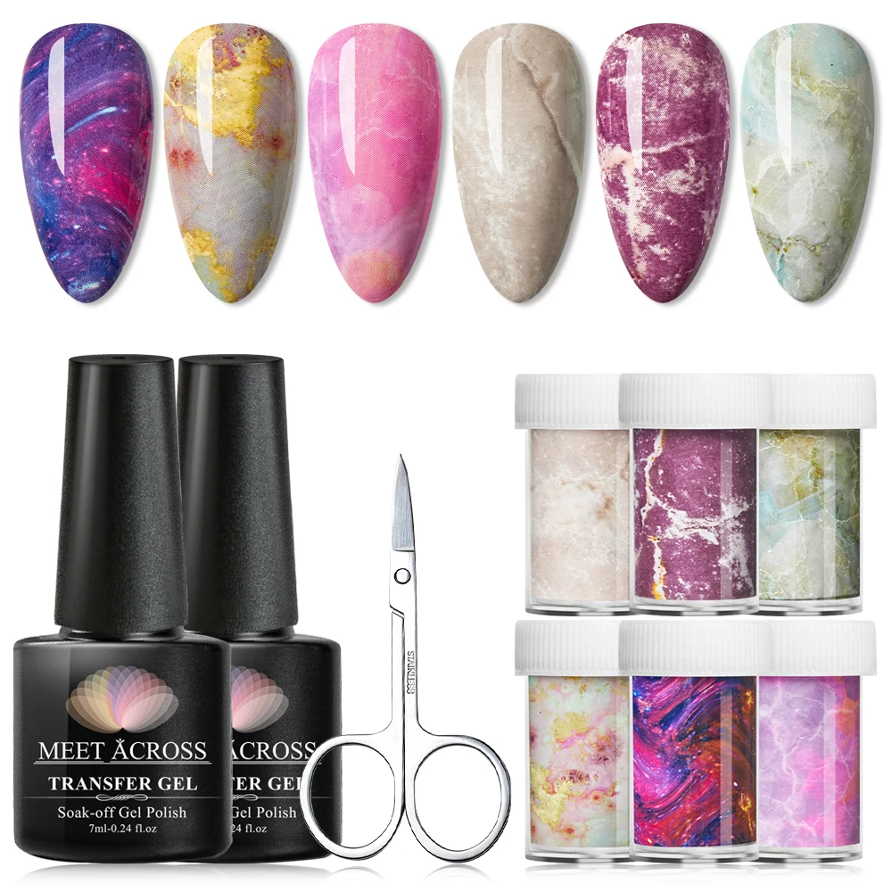 Meet Across Transfer Gel Nail Polish Kit Need Tranfer Sticker For