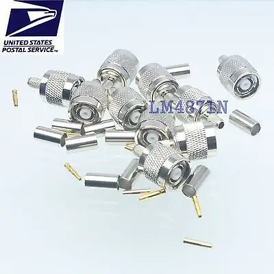 DHL/EMS 100 шт. разъем RP* Штекер TNC jack штырьковый обжим для RG58 RG142 LMR195 RG400 коаксиальный-d2