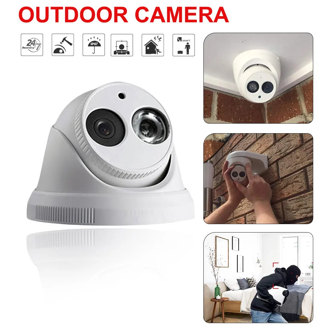 

1080P HD IP Camera WiFi Remote Security Camera Wireless Home Surveillance Camera Outdoor Waterproof Two-Way Audio Night Vision