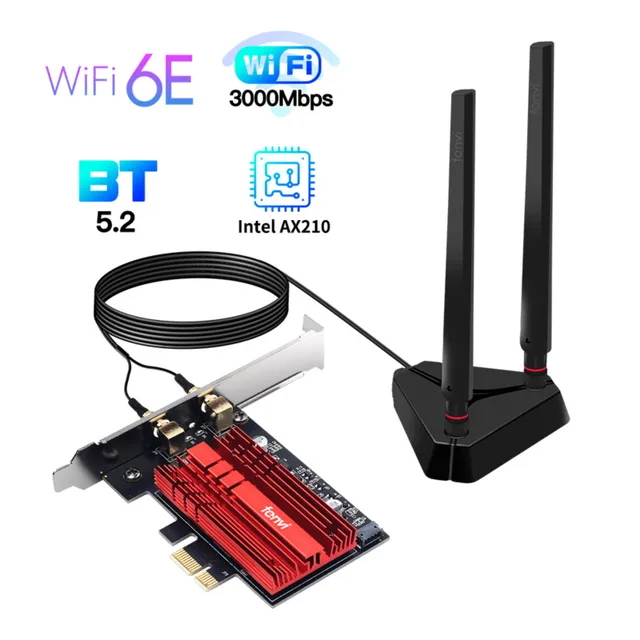 WiFi 6E Intel AX210 Twin Band PCIe Wifi Wifi Community Adapter 2.4G