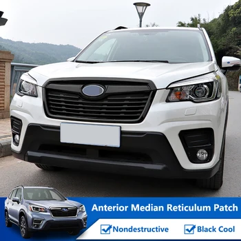 

QHCP Front Grille Decorative Sticker Film Decoration Strips Trims Bright Black Fit For Subaru Forester 2019 Exterior Accessories
