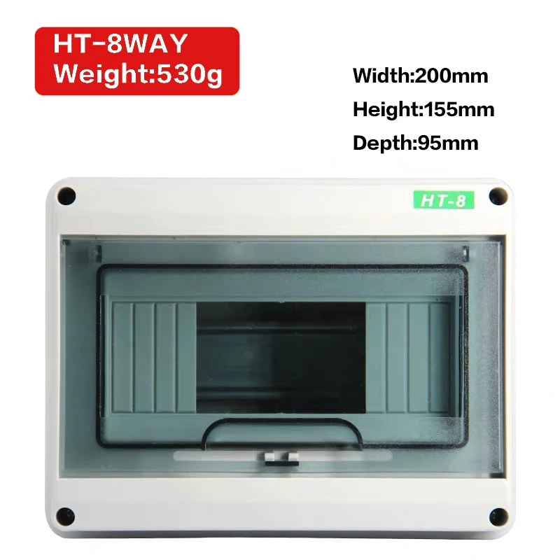 HT Waterproof Series Household illumination Electrical Distribution Box MCB Waterproof Junction Wire Box ABS 5/8/12/15/18/24Ways
