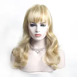 AOSI длинные волнистые синтетические волосы микс светловолосый парик с челкой женский парик для празднования Хеллоуина шиньон термостойкий