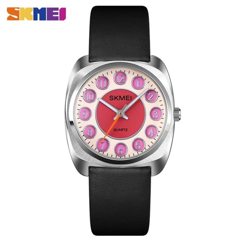 

SKMEI 2020 Fashion Quartz Watch Women Leather Bracelet Dress Wacthes Ladies Clock 30M Waterproof Wristwatches Female reloj mujer