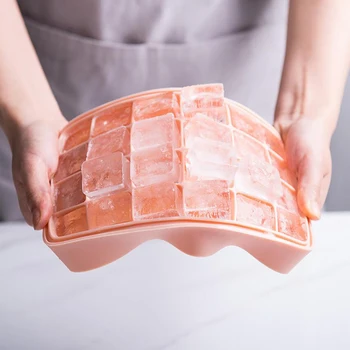 

Silicone Ice Tray Ice Box With Lid Homemade Ice Hockey Artifact Home Small Freezer Refrigerator Ice Cube Mold