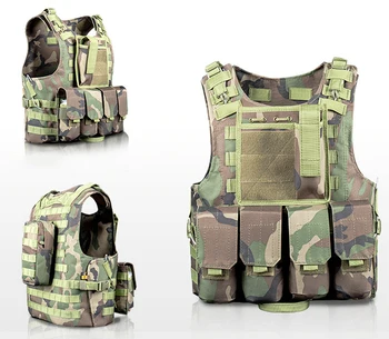 

High Density Nylon Adjustable Size Custom Army Combat Military Fast Release Tactical Vest With 4 Magazines Molle System