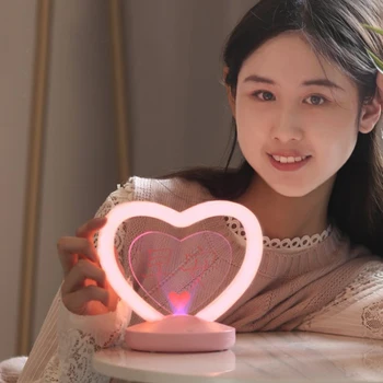 

LED Lamp Reading Non Slip Decoration Love Heart Message Home USB Charging Night Light Birthday Gift Valentines Day Removable
