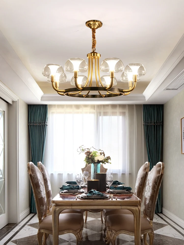 Современный роскошный медный креативный светильник-Люстра для гостиной/столовой, американский светильник, скандинавский светильник, внутренний светильник s