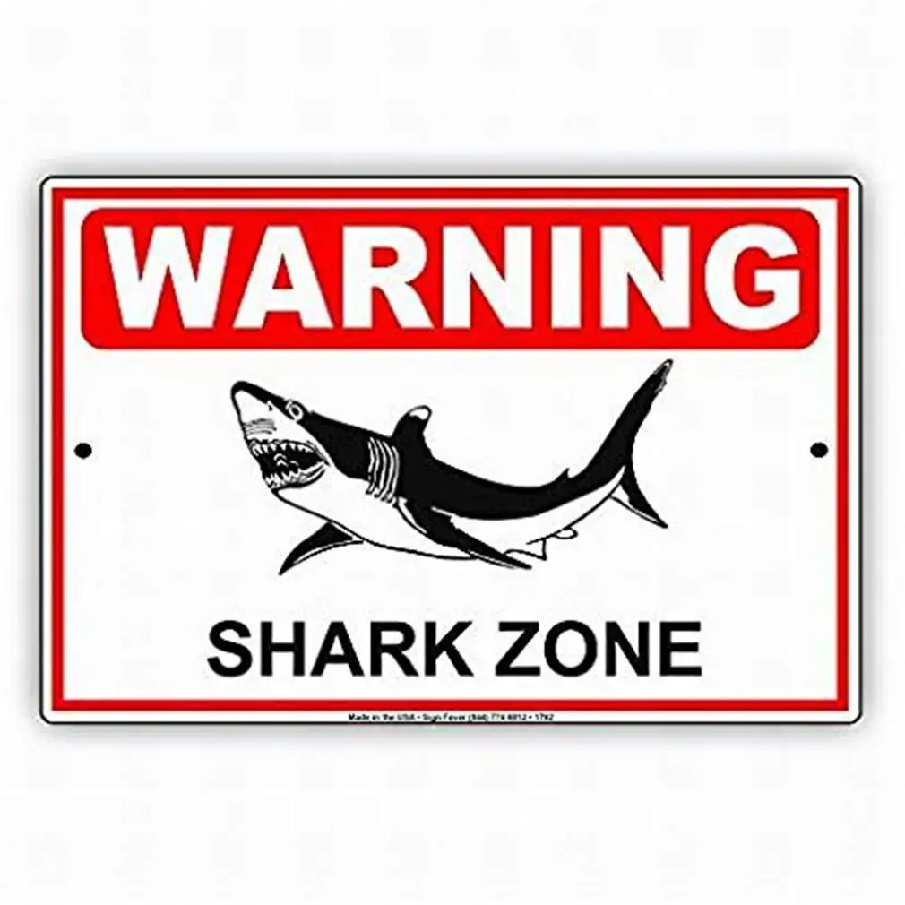 

Jesiceny Great Aluminum Warning Shark Zone with Graphic Beach Surfer Safety Protection Alert Attention Outdoor & Indoor Sig