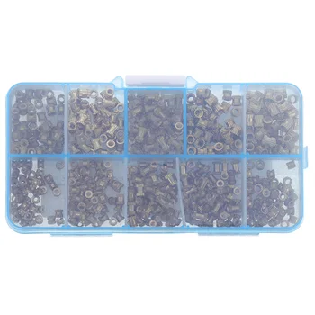 

500Pcs Press-In Nut Brass Threaded Knurled Nuts Embedding Nuts (Golden)