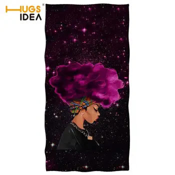 

Microfibre Bath Towel Beautiful Black Art African Magic Girls Swim Washcloth Natural Hair Styles Towel Sports Travel Accessories