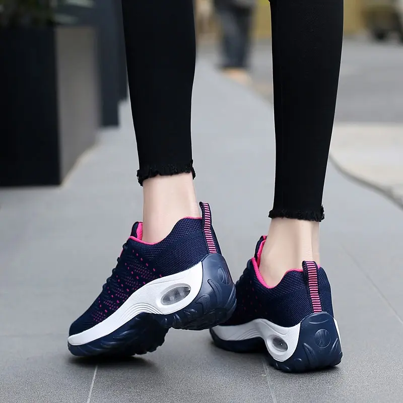 Женская дышащая обувь для бега; chaussure femme; воздухопроницаемые кроссовки; женская уличная спортивная обувь; zapatos de mujer; Размеры 35-42