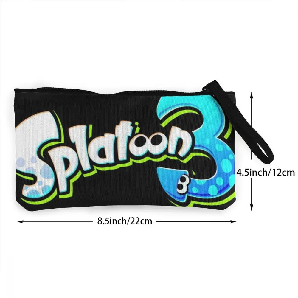 WHEREISART Splatoon 3 Унисекс холщовый Кошелек для монет тканевый кошелек на молнии с буквенным принтом для мужчин и женщин Мини Кошелек для монет маленькая косметичка для девочек