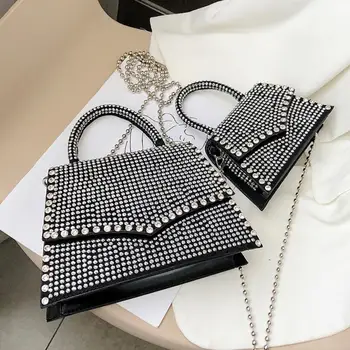 

Diamond Flap Small Tote Bag 2020 Summer New Quality PU Leather Women's Designer Handbag Chain Shoulder Messenger Bag Travel Bag