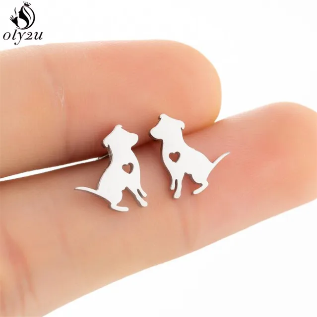 Lovely Stainless Steel Cat Earrings for Women Children Jewelry Trendy Cute Animal Dog Paw Stud Earrings Girls Birthday Gifts 282