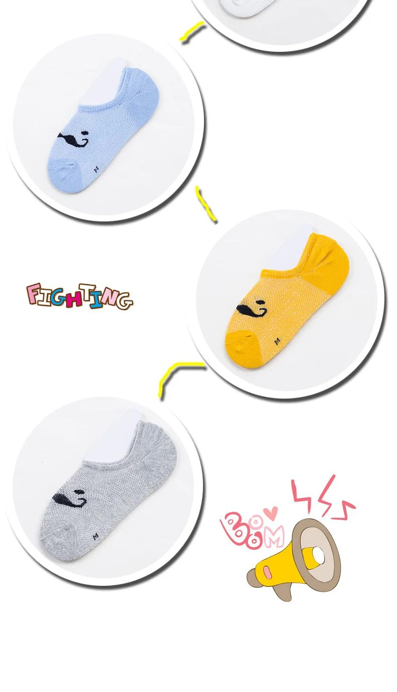 Spring And Summer New Style Cotton Children Mesh Boat Socks Thin Summer Plain Color Breathable Sweat Absorbing Hidden Socks