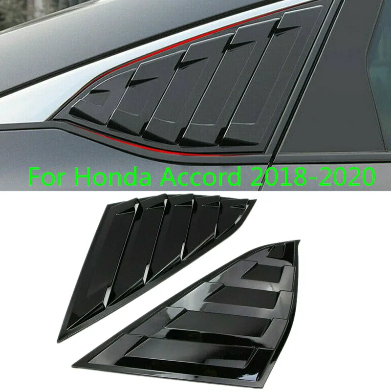 

2PCS Black Side Vent Window Quarter Louver Cover Trim For Honda Accord 2018-2020