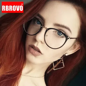 

RBROVO 2020 Retro Glasses Frame Women Computer Round Glasses Frame Women Vintage Classic Luxury Eyeglasses Frame for Women/Men