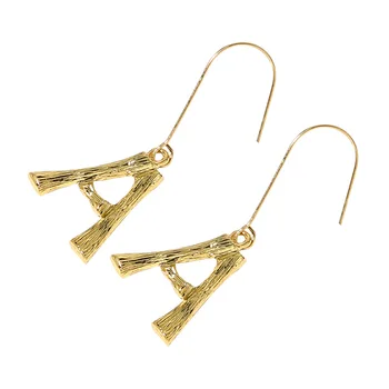 

AurolaCo Fashion Custom Bamboo Letter Earrings Hip-hop Sexy Girls 26 Letter Earring Personality Jewelry Gift For Women