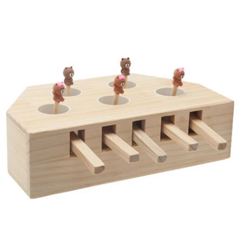 

Interactive Pet Cat Wood Toy Cartoon Education Mouse Box Cat Toy Cat Funny Cody Kitten Pet Supplies