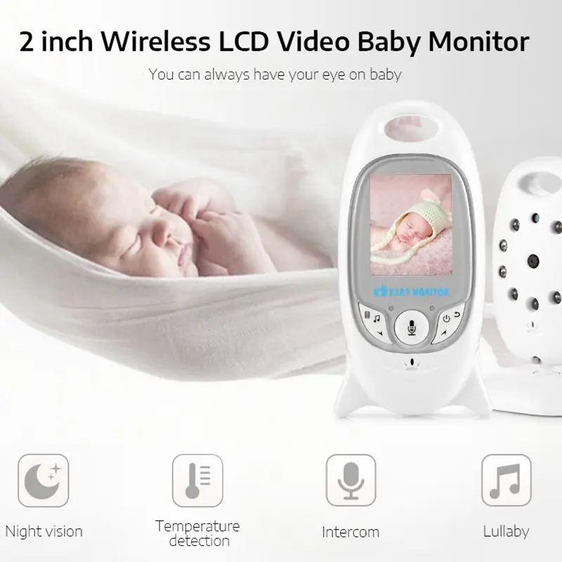 

VB601 2 Inch 2.4GHz Wireless LCD Baby Video Monitor with Infrared Night Vision Two Way Audio Communication Baby Sleeping Monitor