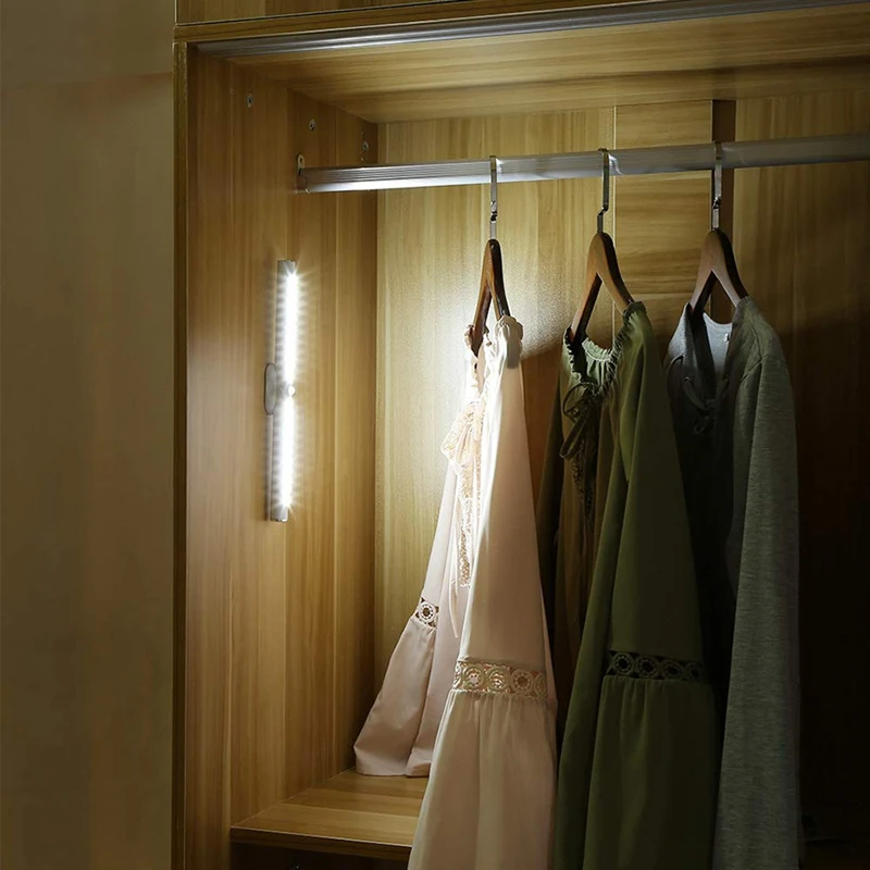 

ABUI-Wireless Under Cabinet Lighting, Portable Motion Sensor Closet Light, Rechargeable 22 Led Battery-Powered Safe Wall Night f