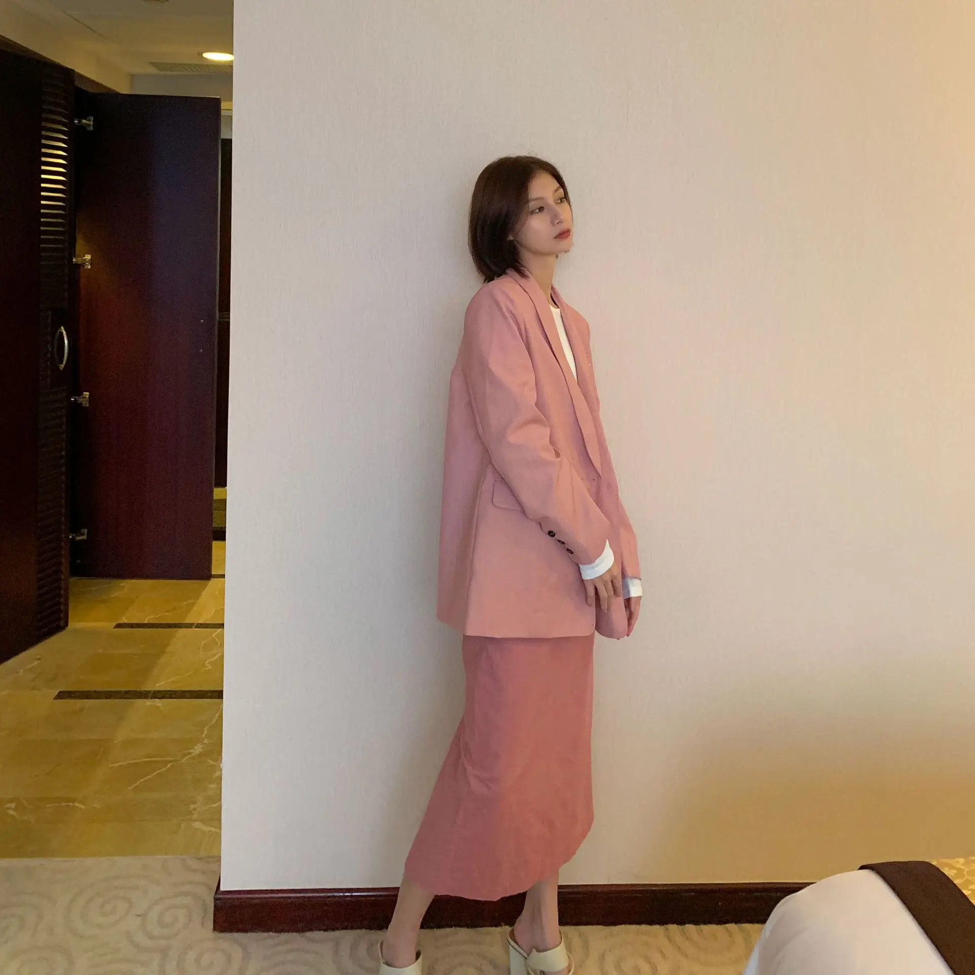 

Trend Dream DT Edition High-End WOMEN'S Dress Light Diamond Brooch Suit Jacket Women's 2019 Autumn New Style Suit Women's
