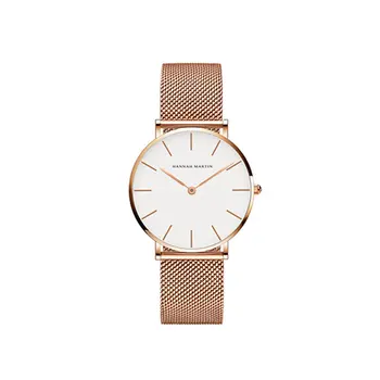 

Trendy Fashion Women Watch Stainless Steel Mesh Strap Quartz Watch Round Dial Waterproof Simple Casual Wristwatch 2019