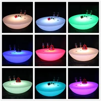 LED Illuminated Furniture, LED Bar Table, D66*H22cm, Coffee Table, Li Battery Rechargeable, Waterproof IP65, Party Event,1PC 6
