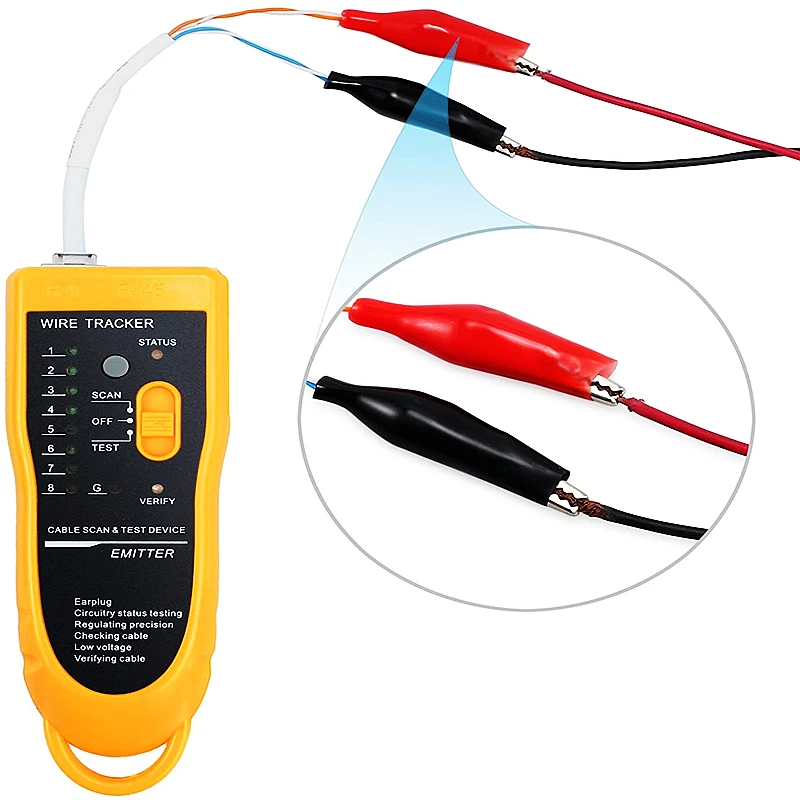 HTOC Wire Tracker,RJ11 RJ45 Line Finder Cable Tester for Network LAN Ethernet Cable Collation, Phone Telephone Line Test