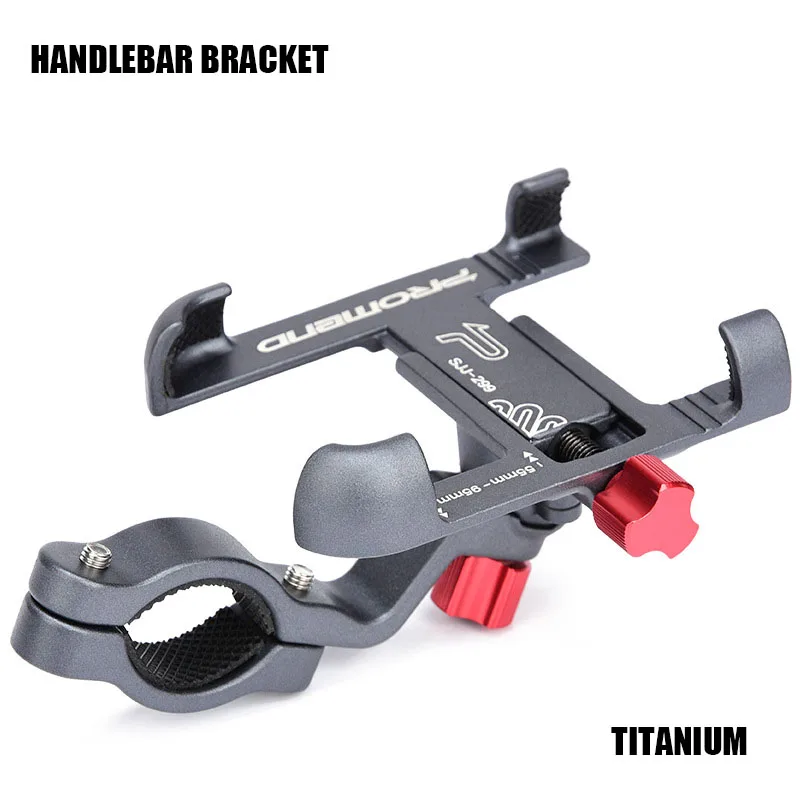 YPAY Aluminum Alloy Bicycle Phone Holder Motorcycle Handlebar Rearview Mobile Phone Stand GPS Mount For iPhone X 8P Samsung S9 - Цвет: Handlebar Titanium