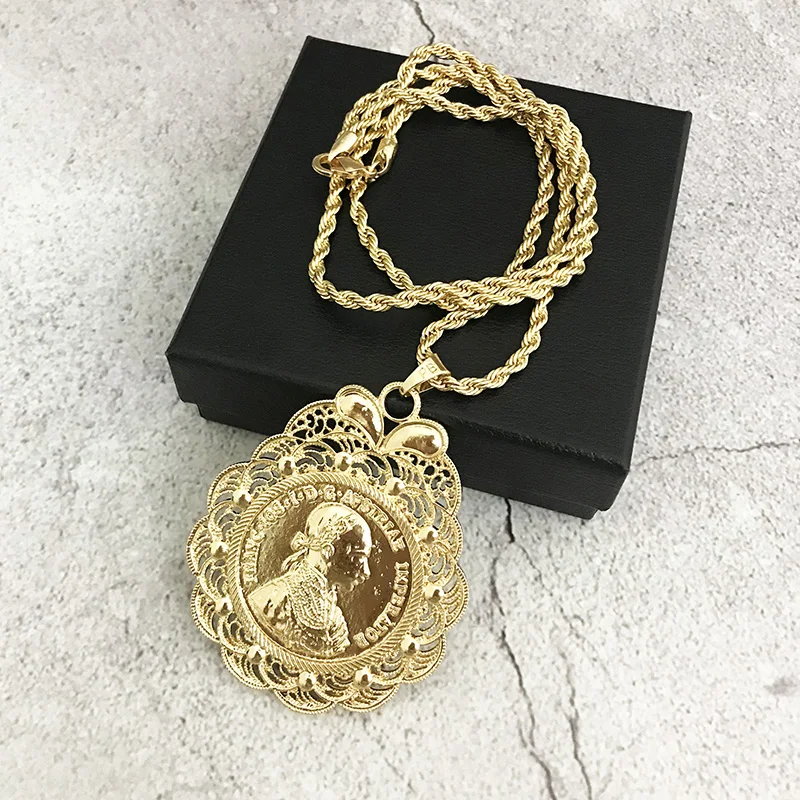 Fashion Gold Color Head Pendant Jewelry Chain Metal Belt Arab