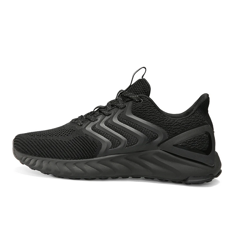 Пик TAICHI-TIANZE мужские кроссовки для бега с подушкой гибкий отражающий кроссовки дышащие легкие спортивные кроссовки беговые кроссовки - Цвет: Black