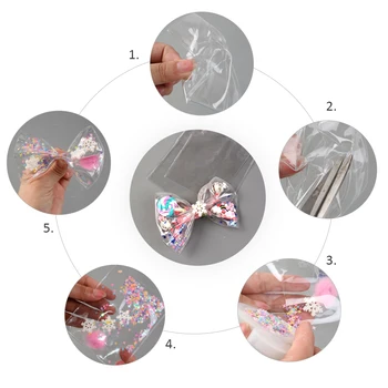 

New 10Pcs 10x15cm Clear Transparent PVC Bag Package For DIY Craft Filling in Hair Bow Making,10Yc7877