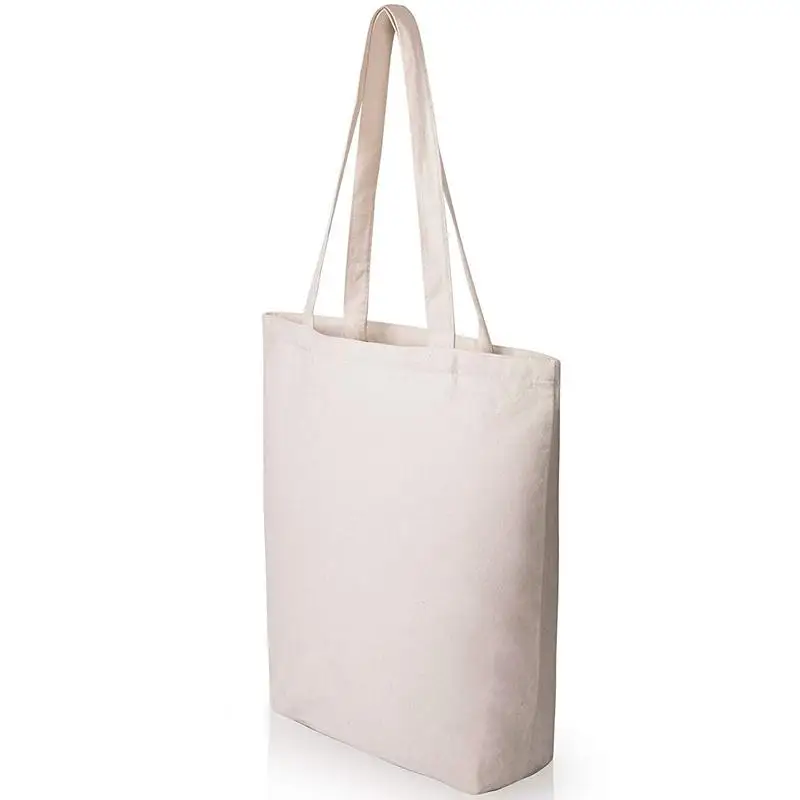 

Heavy Duty and Strong Large Natural Canvas Tote Bags with Bottom Gusset for Crafts,Shopping,Groceries,Books,Welcome Bag,Diaper B