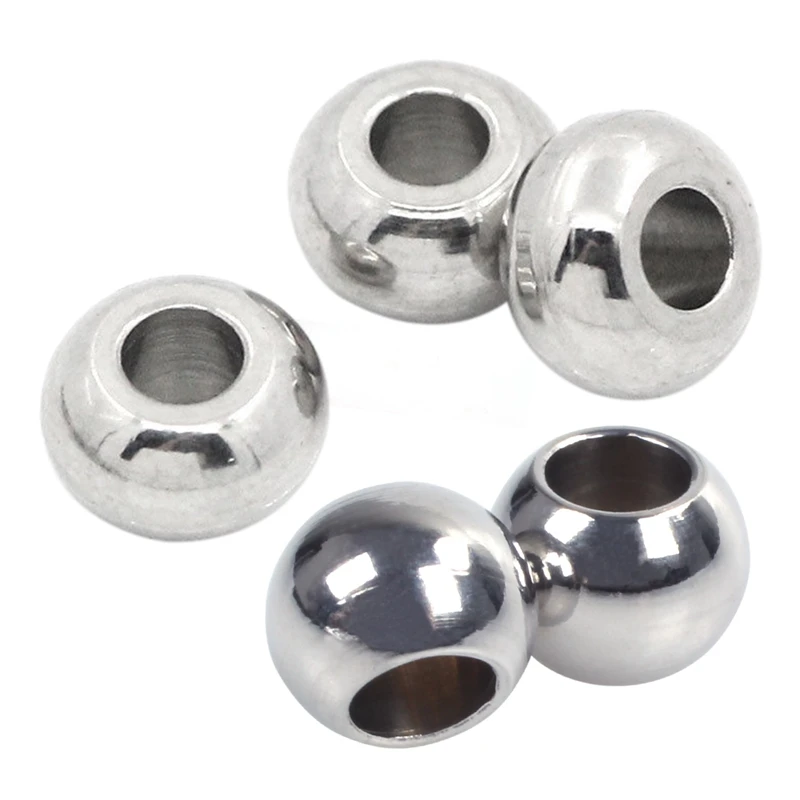 120 шт Бусины из нержавеющей стали: 20 шт Бусины из металла Размер 6 мм для создания ювелирных изделий Аксессуары и 100 шт разделители