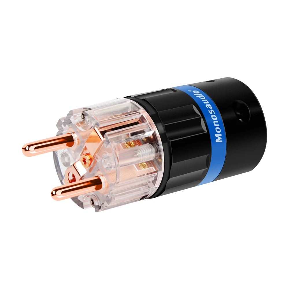 

Monosaudio E105/F105 Transparent 99.99% Pure Copper EUR Schuko Hifi audio Power Cable Plug IEC Female Connector Plug