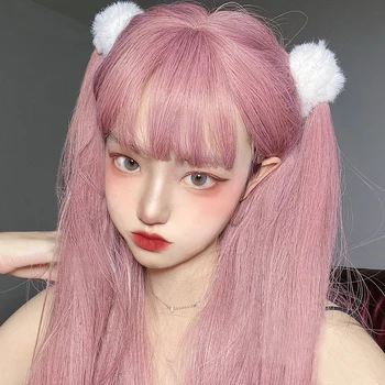 

HUAYA Plum Purple Long Straight Synthetic Lolita Wig for Women Natural Daily Use Wigs with Bangs Game Costumes Party Cosplay Wig