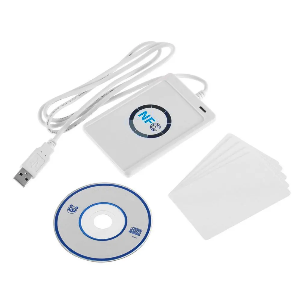 1 set Professional USB ACR122U NFC RFID Smart Card Reader For all 4 types of NFC(ISO/IEC18092) Tags+ 5pcs M1 Cards