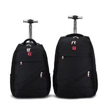 Швейцарский бренд Плечи дорожная сумка 18 дюймов студенческий чемодан на колёсиках рюкзак бизнес тележка большой емкости кабина чемоданы колеса