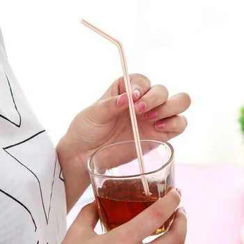 

Disposable Color Elbow Plastic 100 Sticks Straw Flexible Lengthen Fruit Juice Beverage Milk Tea Soybean Milk Straw