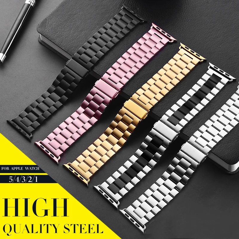 

Metal Link Bracelet stainless Steel band Apply to apple watch5 4 3 2 1 series 38mm 40mm strap For iwatch 42mm 44mm accessories