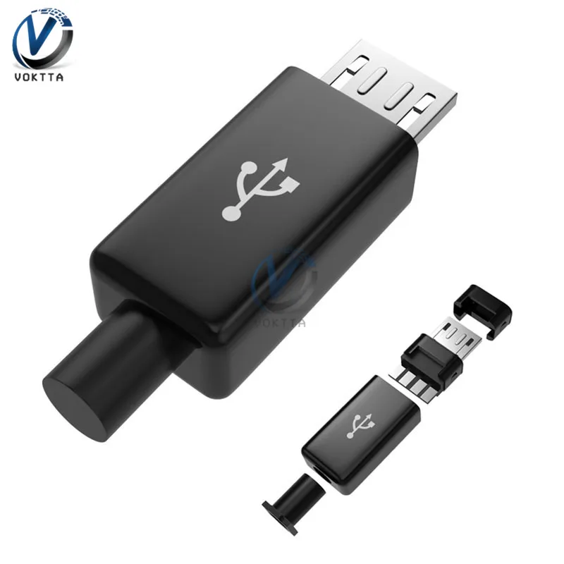 5 шт./лот Мини Micro USB Мужской комплект из штекерного разъема Разъем DIY со штекерной