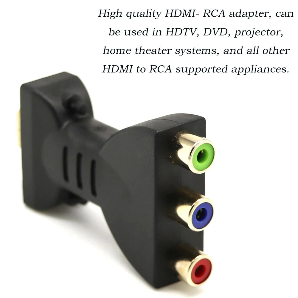 Позолоченный HDMI штекер 3 RGB RCA видео аудио адаптер AV компонентный преобразователь для 720P 1080iP 1080P HATV DVD проектор 1 штука