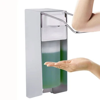 

Wall-Mounted Soap Dispenser 1000ml Manual Soap Dispenser Elbow Pressure Shower Gel Liquid Shampoo Dispenser Holder